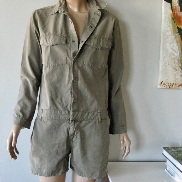 J BRAND AVERY UTILITY MILITARY GREEN ROMPER - Picture 10 of 11